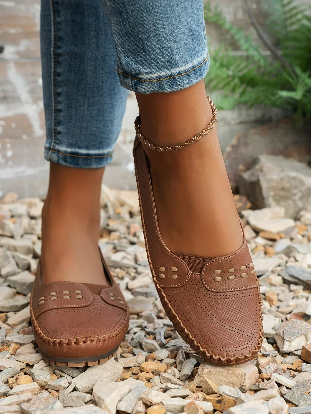 Tivora  - Classic Flat Slip-On Womens Loafers Everyday Walking