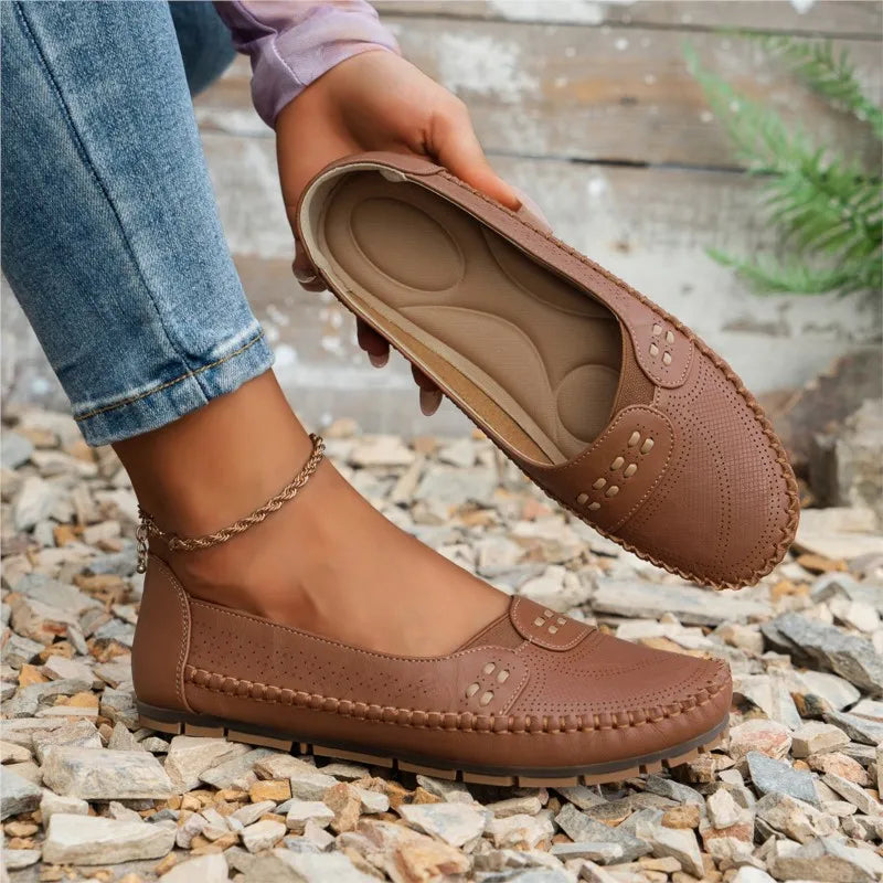 Tivora  - Classic Flat Slip-On Womens Loafers Everyday Walking