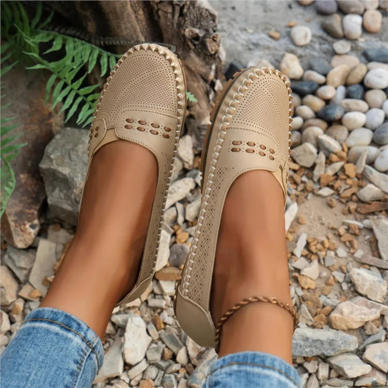 Tivora  - Classic Flat Slip-On Womens Loafers Everyday Walking