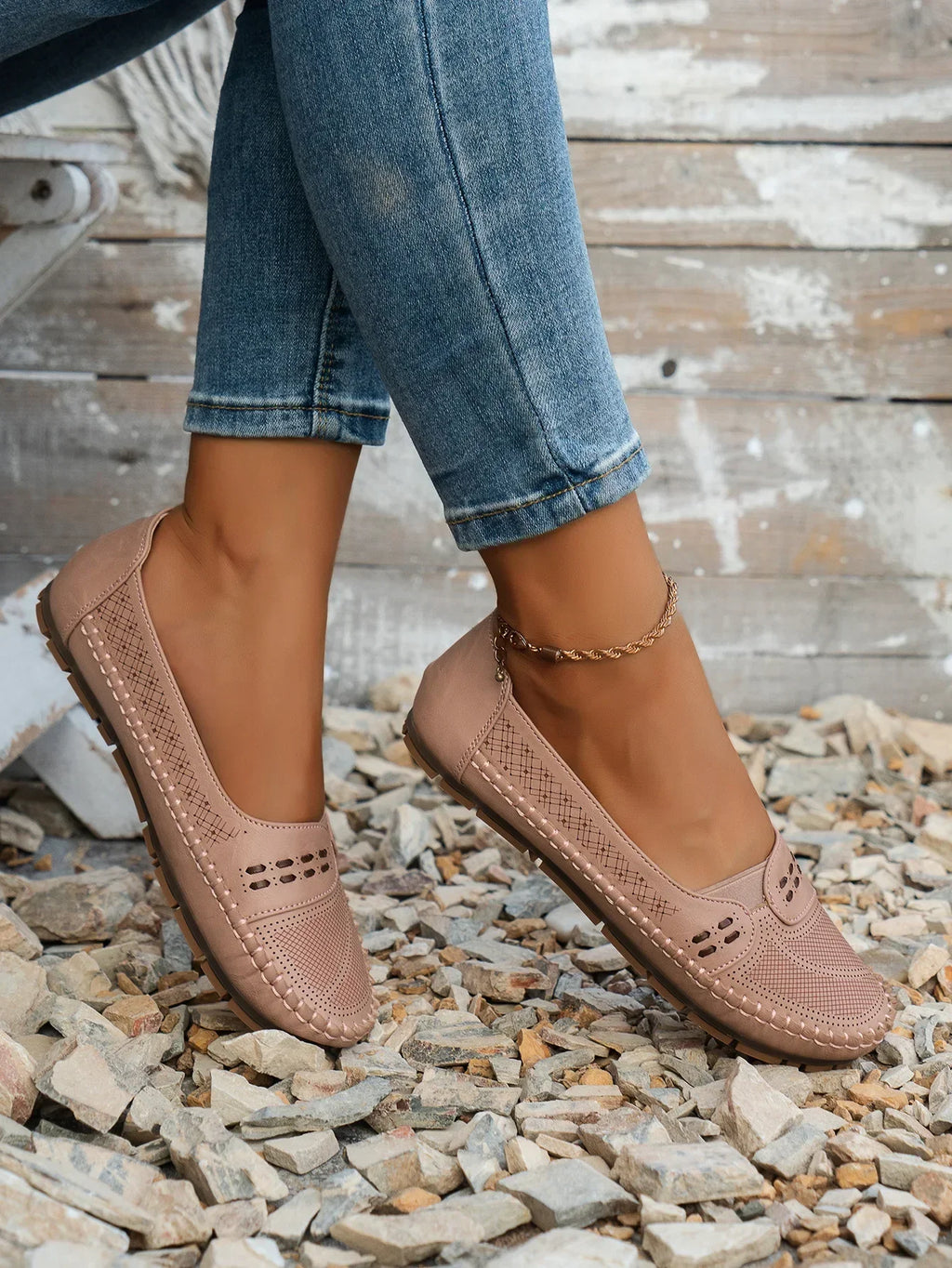 Tivora  - Classic Flat Slip-On Womens Loafers Everyday Walking
