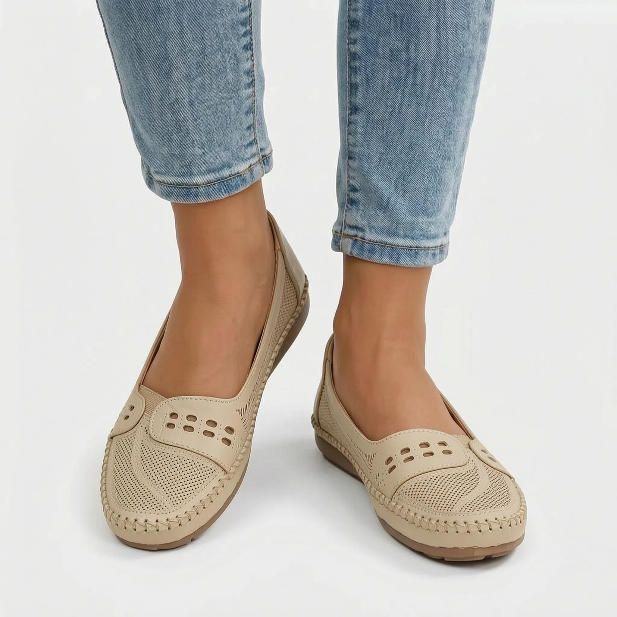 Tivora  - Classic Flat Slip-On Womens Loafers Everyday Walking