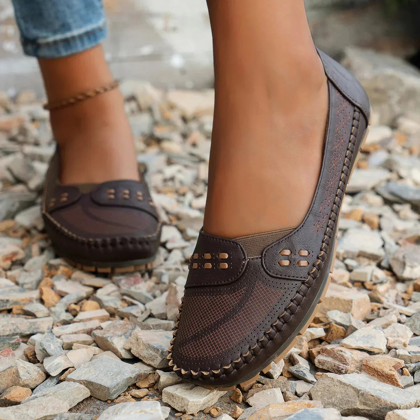 Tivora  - Classic Flat Slip-On Womens Loafers Everyday Walking