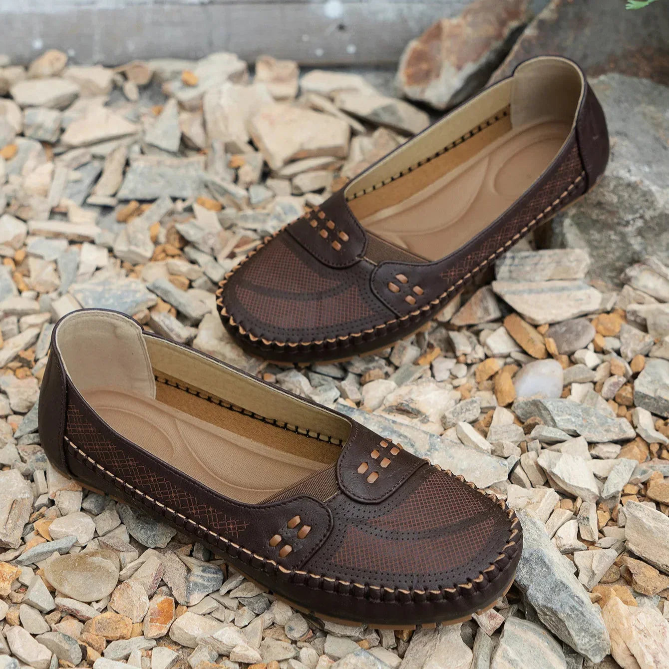 Tivora  - Classic Flat Slip-On Womens Loafers Everyday Walking