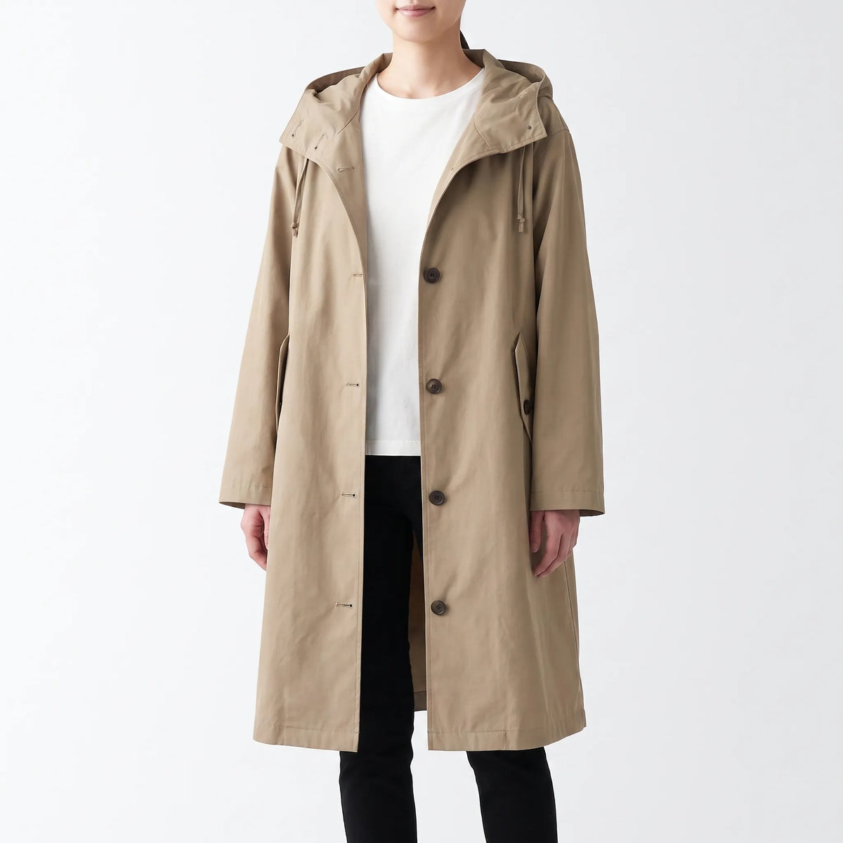 TrenchFlow - Longline Trench Coat With Hood Daily Commutes