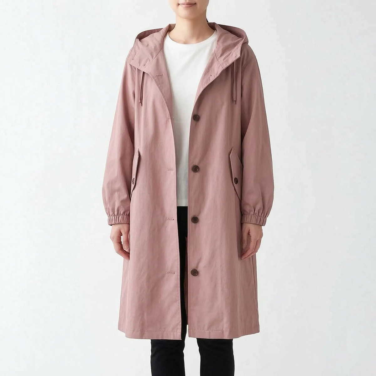 TrenchFlow - Longline Trench Coat With Hood Daily Commutes