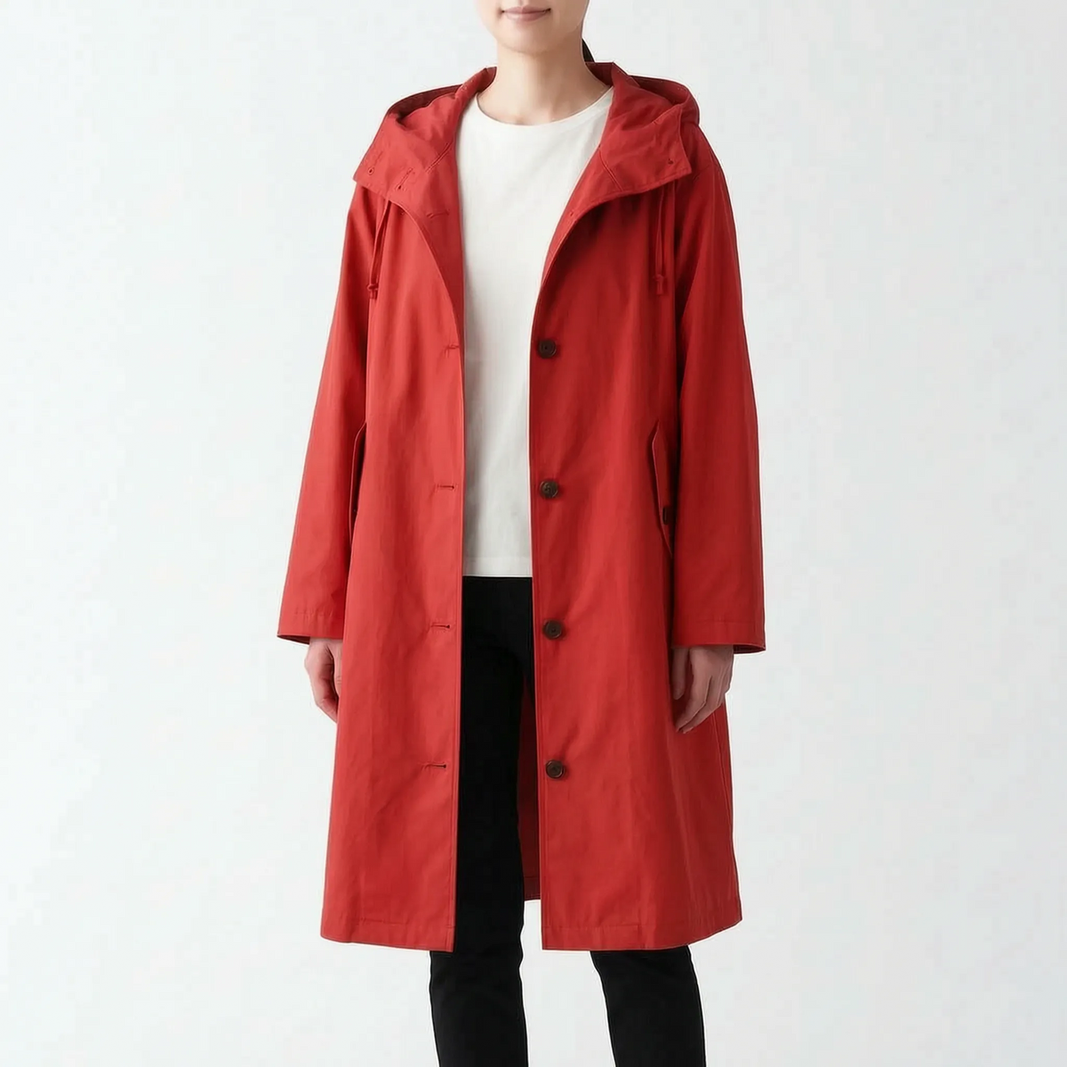 TrenchFlow - Longline Trench Coat With Hood Daily Commutes