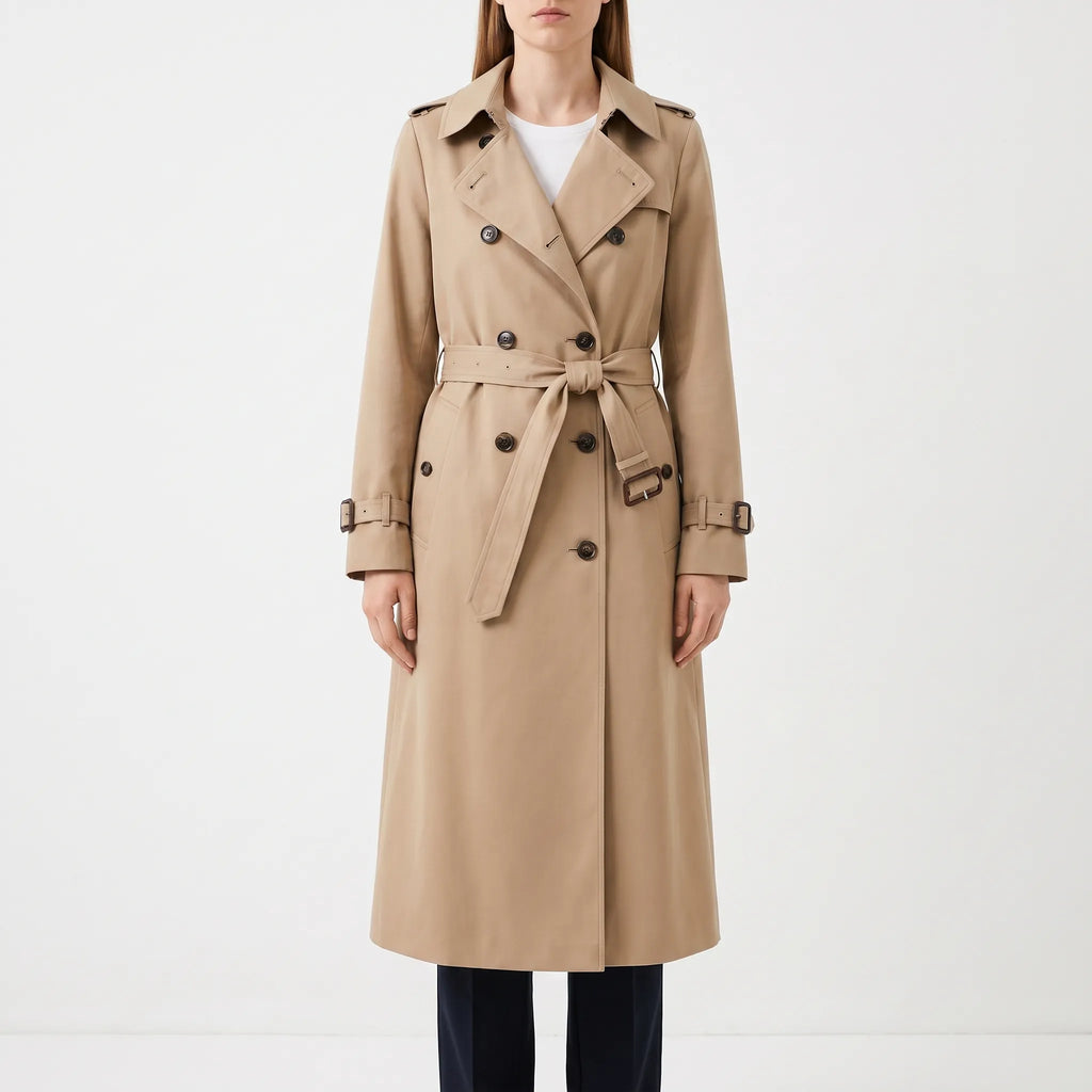 Trenchia - Double Breasted Classic Women's Trench Coat Daily Commuting