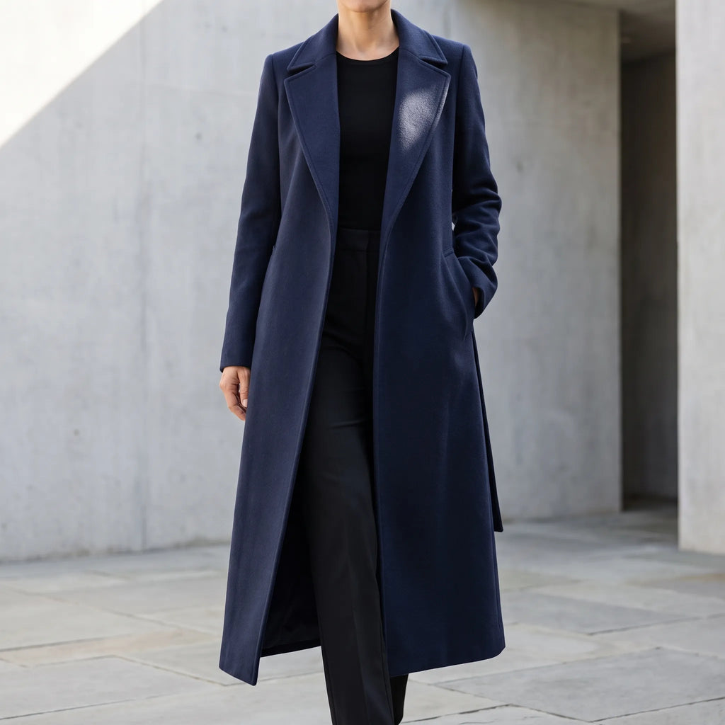 Trenchline - Belted Long Trench Coat Daily Work Commute