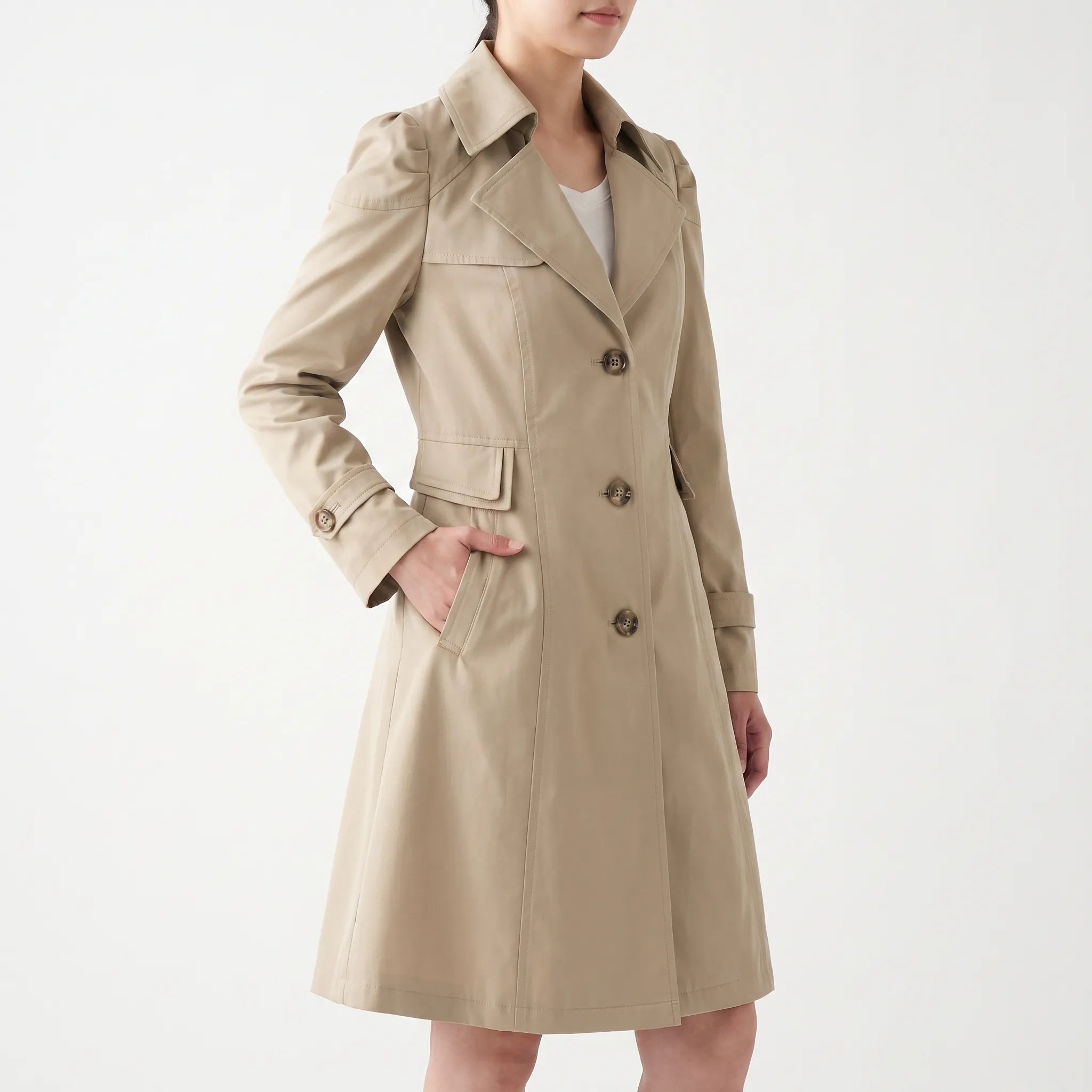 Trenchora - Single-Breasted Women's Trench Coat Daily Commuting