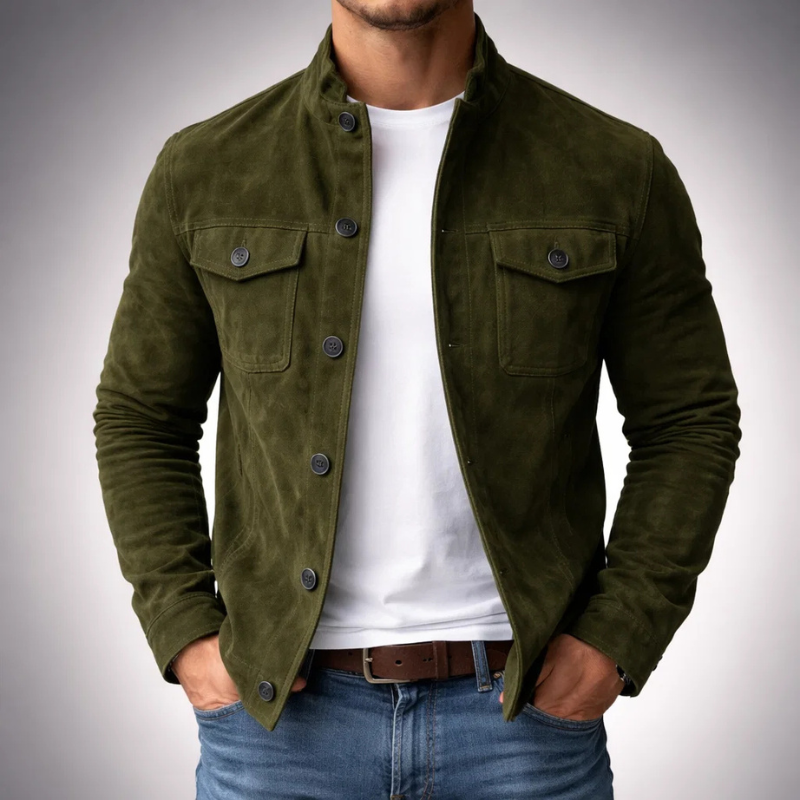 Kestrion - Suede Shirt Jacket Smart Casual Layering