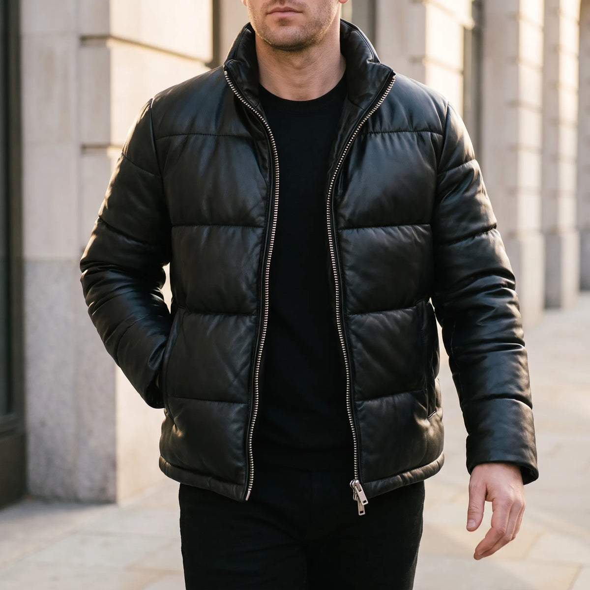 UrbisPuffer - Puffer Jacket With Textured Collar Daily Winter Commutes
