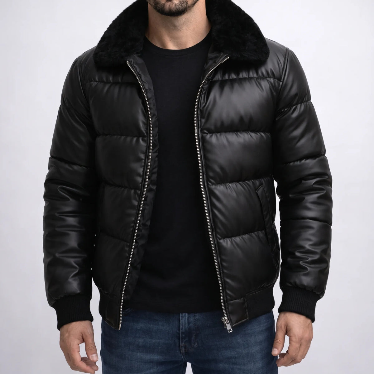 UrbisPuffer - Puffer Jacket With Textured Collar Daily Winter Commutes
