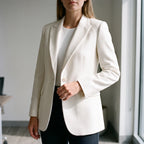 Veleira - Classic Single Button Womens Blazer Office Layering