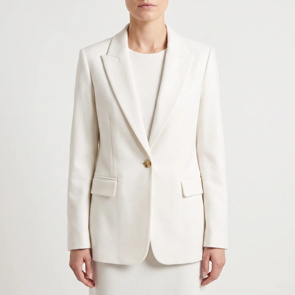 Veleira - Classic Single Button Womens Blazer Office Layering
