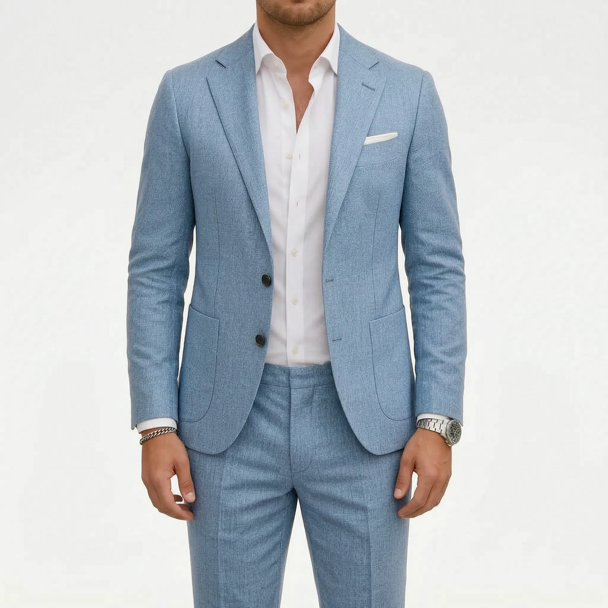 Vellara - Khaki Green Tailored Men's Suit Summer Garden Parties