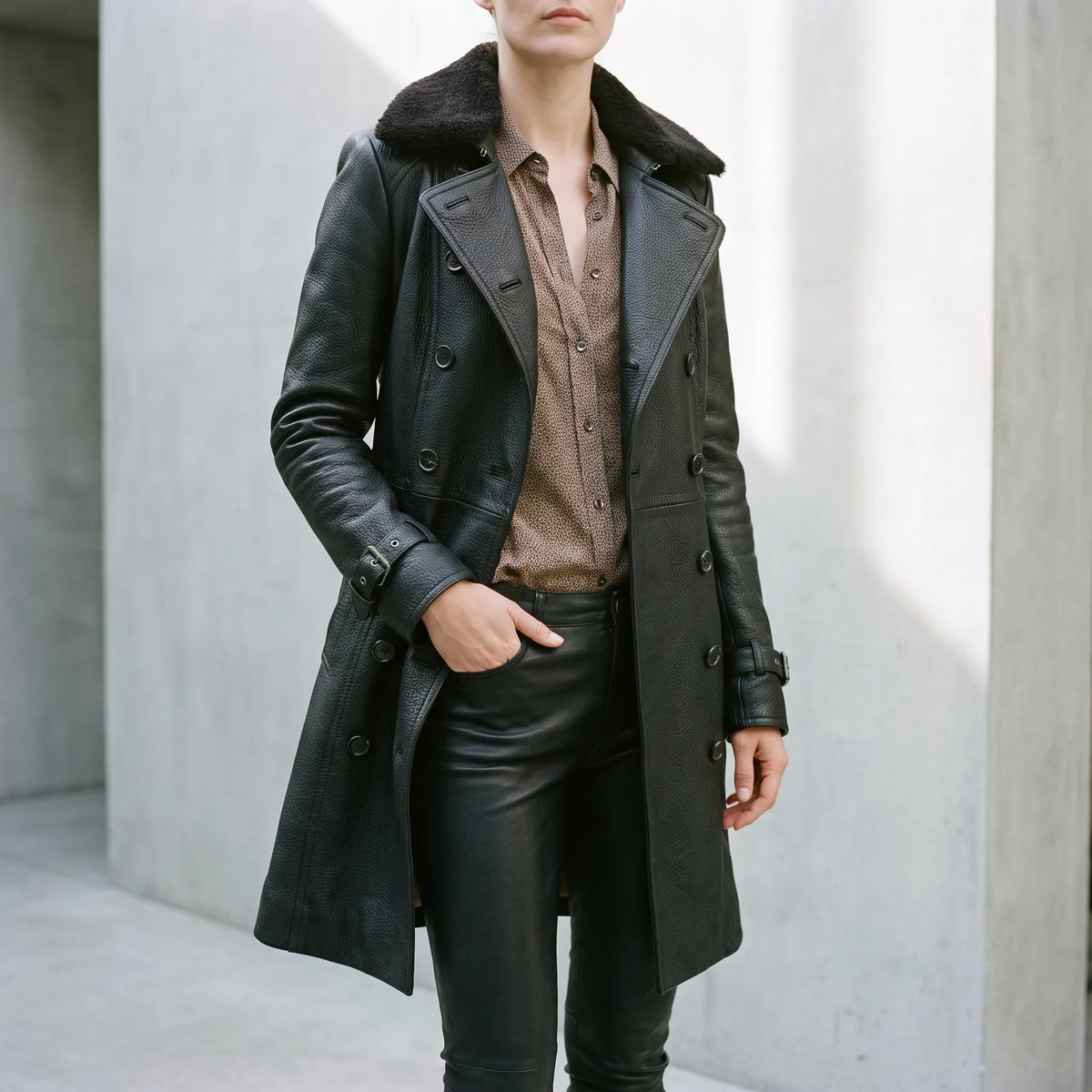 Velloria - Double Breasted Tailored Women's Coat Cool Weather Commuting