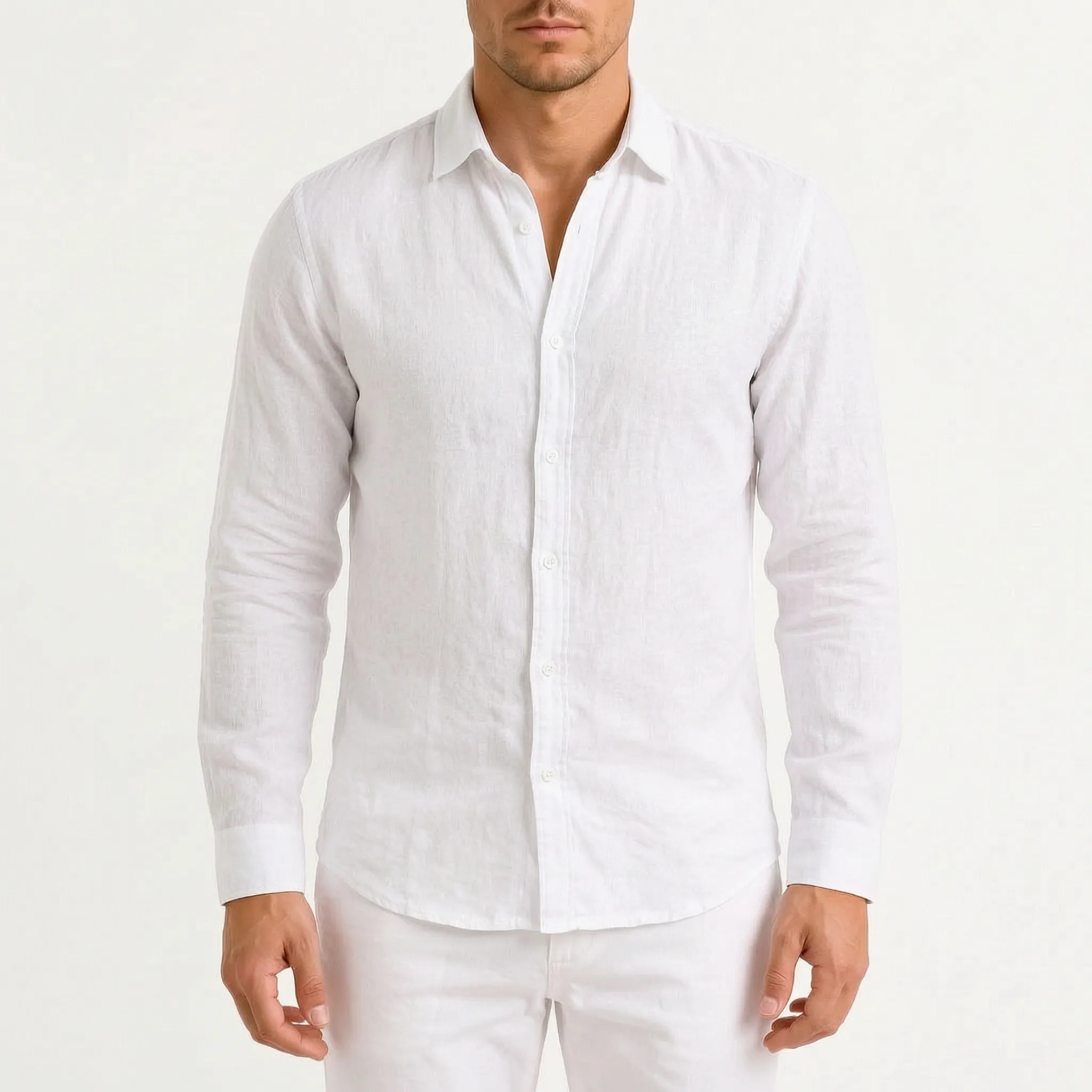 Veloze - Classic Long-Sleeve Button-Down Men's Shirt Warm-Weather Outings