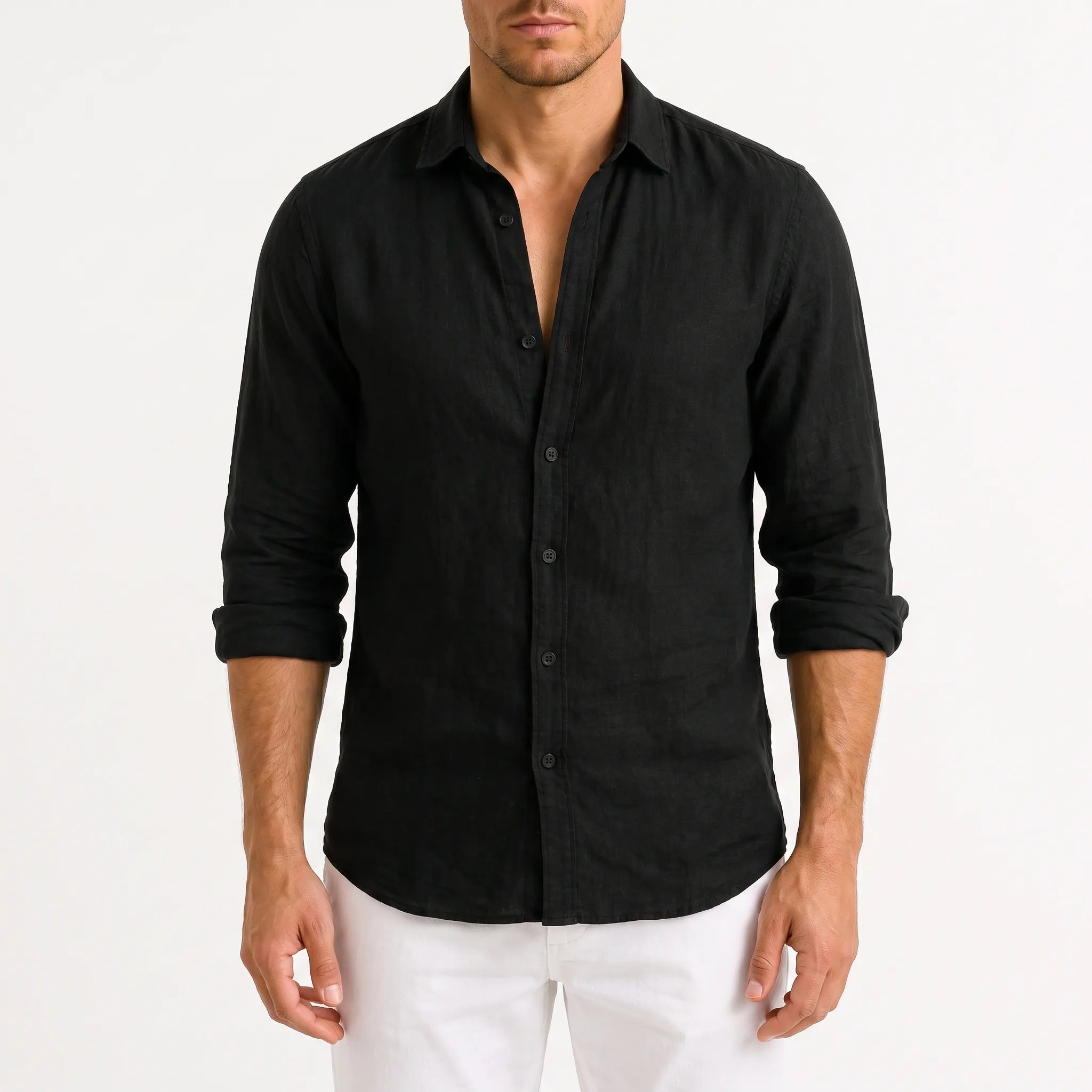 Veloze - Classic Long-Sleeve Button-Down Men's Shirt Warm-Weather Outings