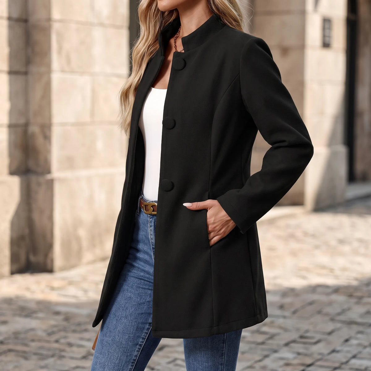 Veltora - Tailored Longline Winter Coat Daily Commutes