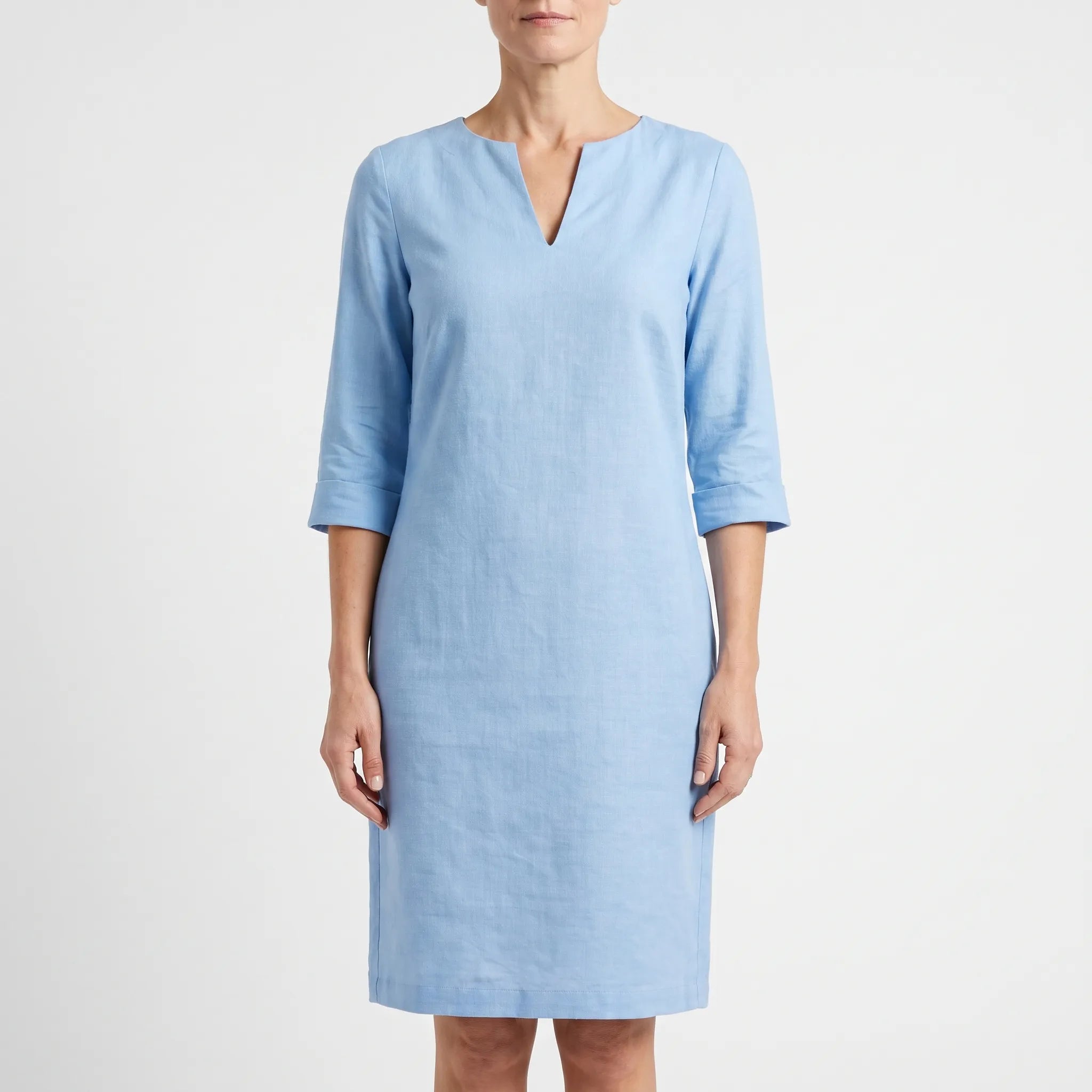 VeraShift - Tailored V-Notch Shift Dress Office Days