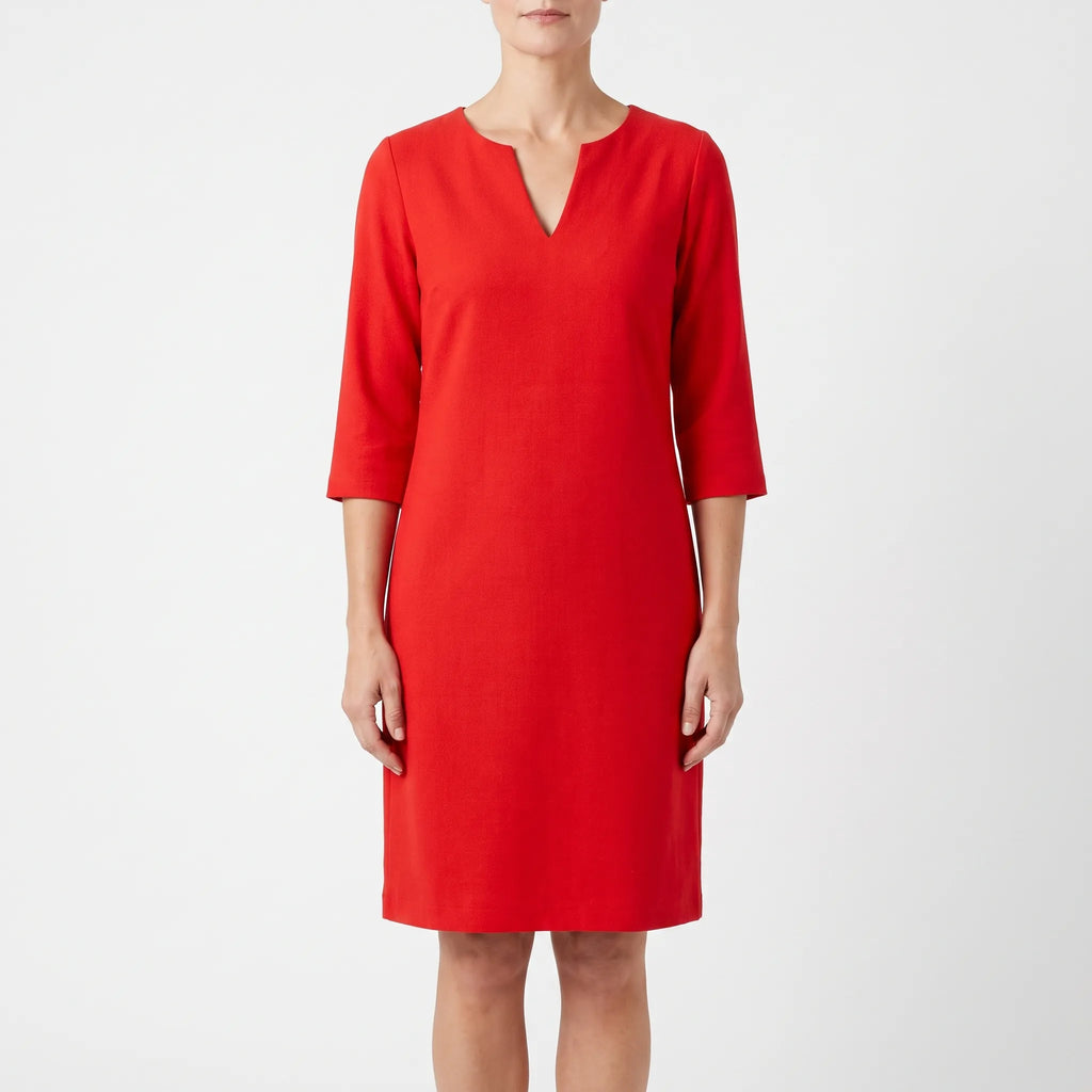 VeraShift - Tailored V-Notch Shift Dress Office Days
