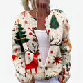 Vinterra - Festive Button-Front Knit Cardigan Festive Gatherings