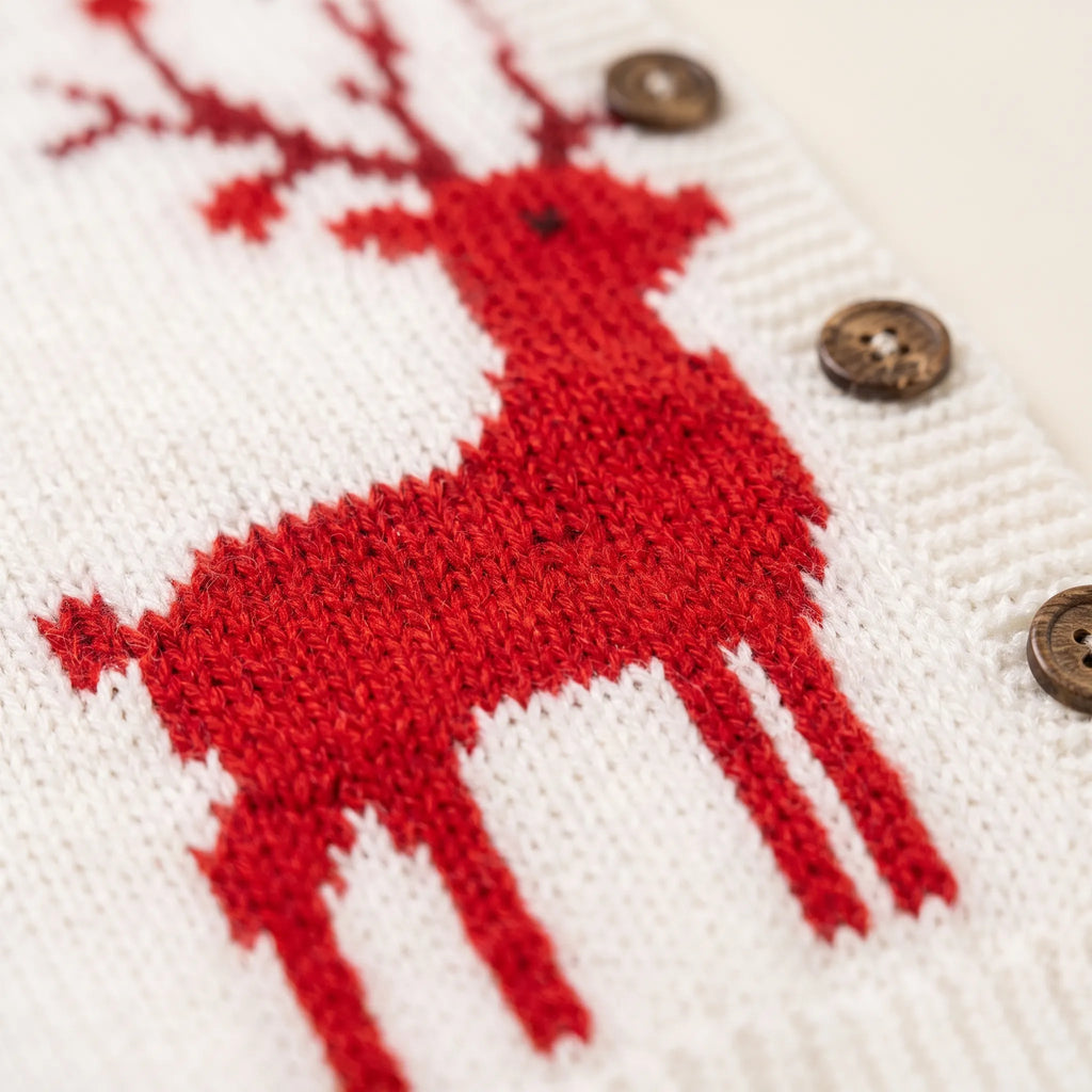 Vinterra - Festive Button-Front Knit Cardigan Festive Gatherings