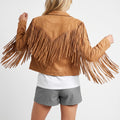 Westria - Cropped Western Style Fringe Jacket Festival Outfit Layering