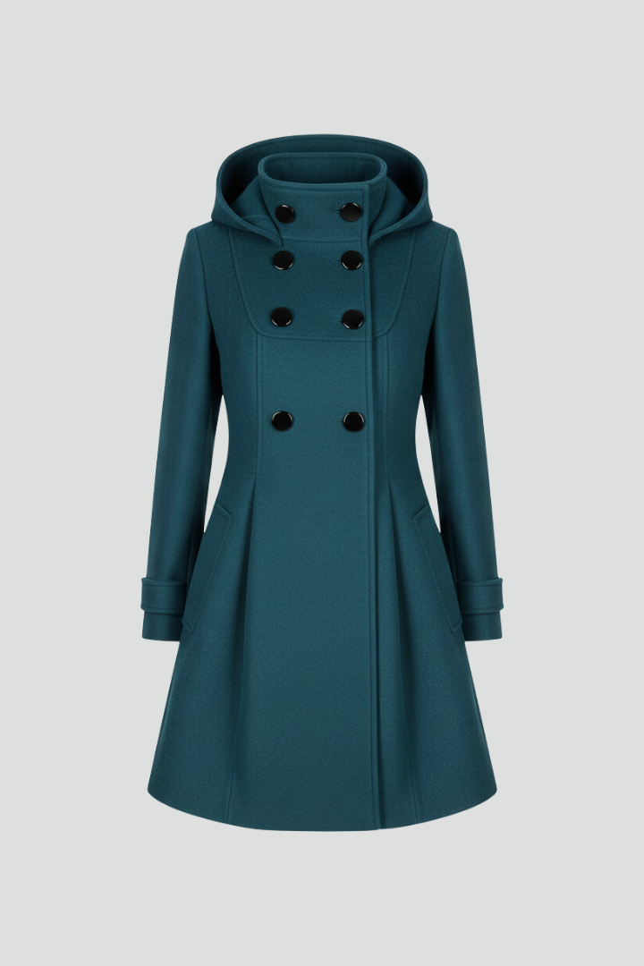Vantera - Hooded Double Button Coat Cold Season Wear