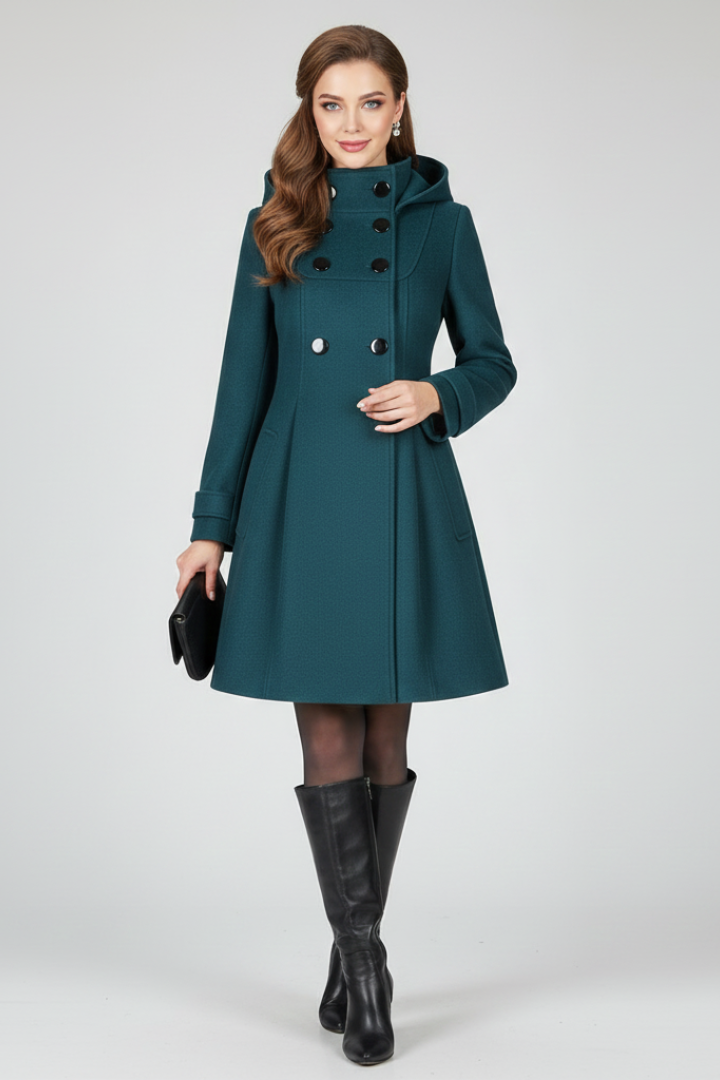 Vantera - Hooded Double Button Coat Cold Season Wear — view 2 of 7