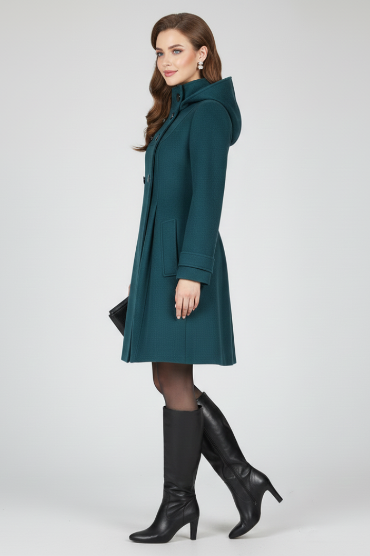 Vantera - Hooded Double Button Coat Cold Season Wear — view 4 of 7