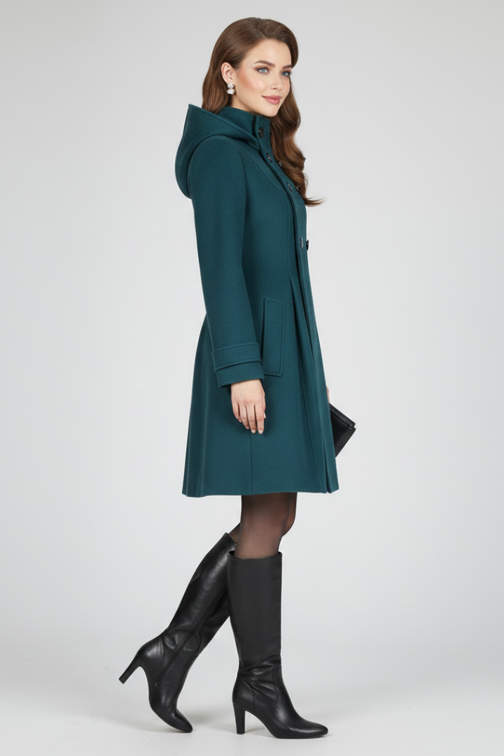 Vantera - Hooded Double Button Coat Cold Season Wear — view 3 of 7