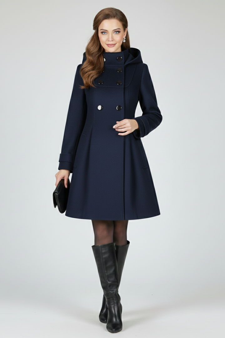 Vantera - Hooded Double Button Coat Cold Season Wear — view 6 of 7