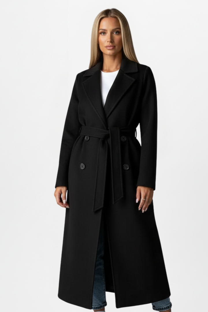 Verrine - Long Double-Breasted Belted Coat Everyday Layering — view 3 of 8