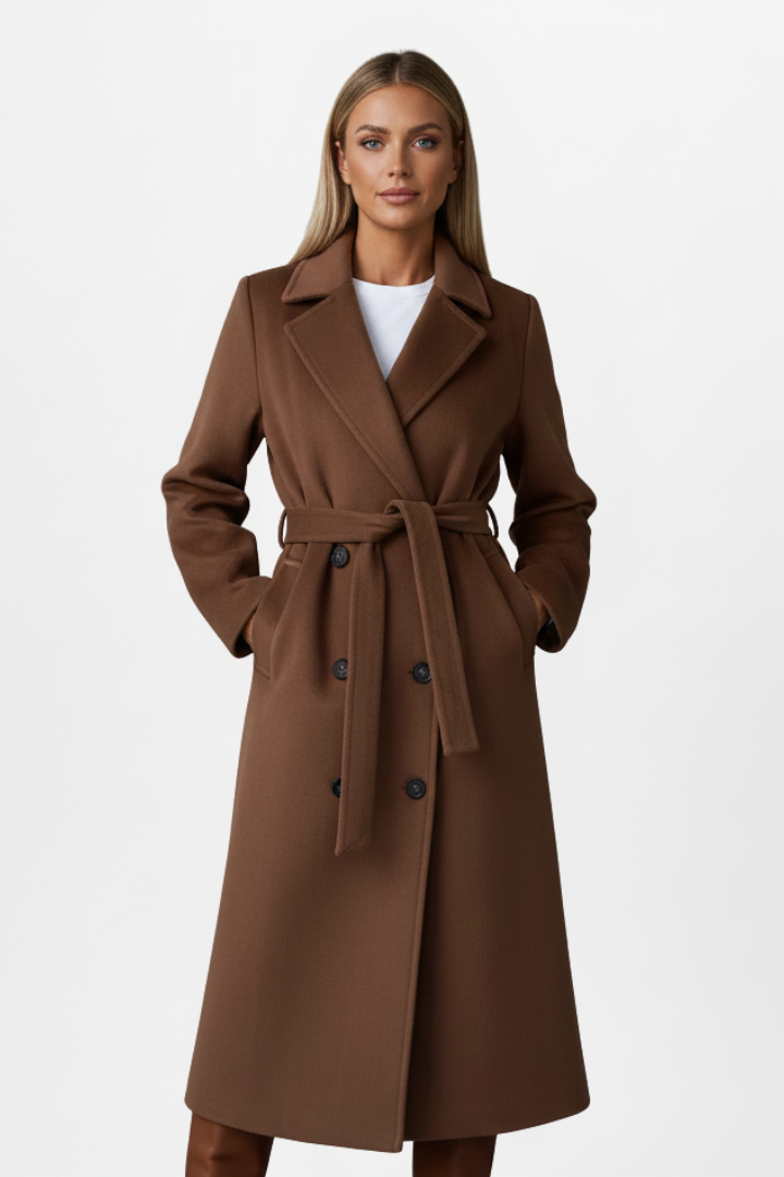 Verrine - Long Double-Breasted Belted Coat Everyday Layering — view 4 of 8