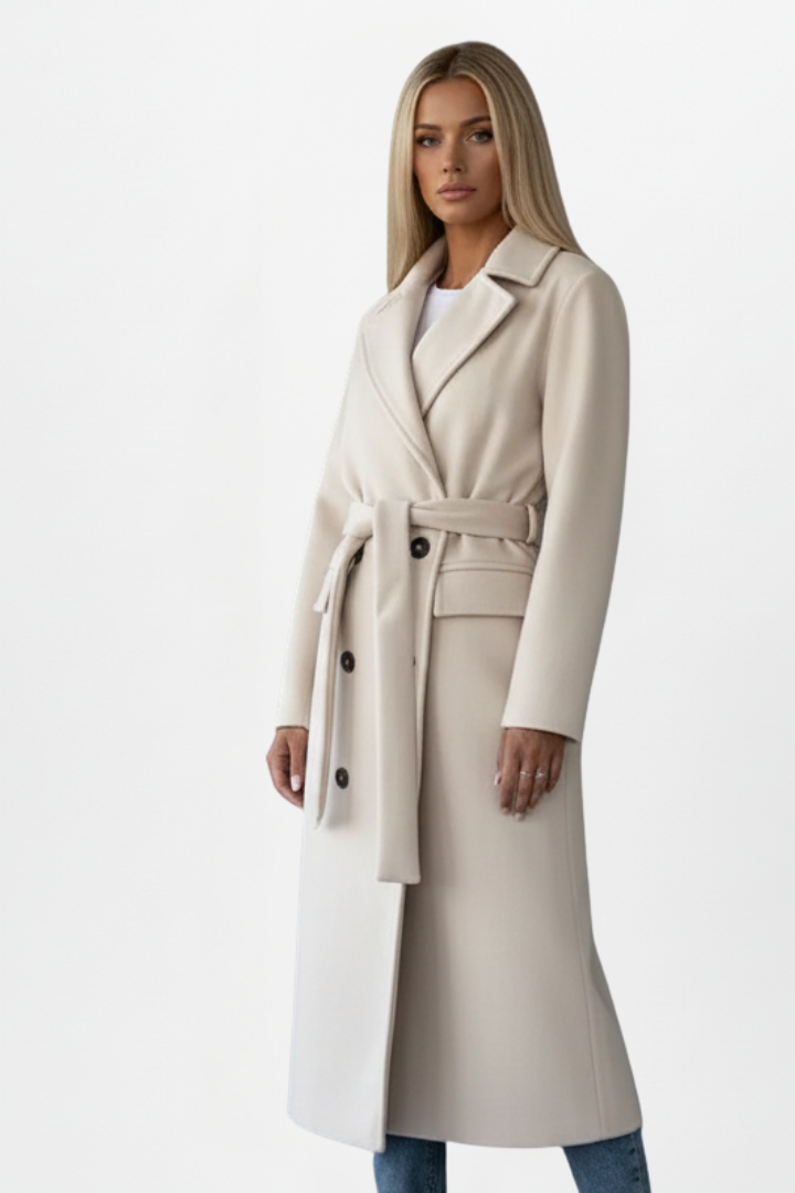 Verrine - Long Double-Breasted Belted Coat Everyday Layering — view 6 of 8