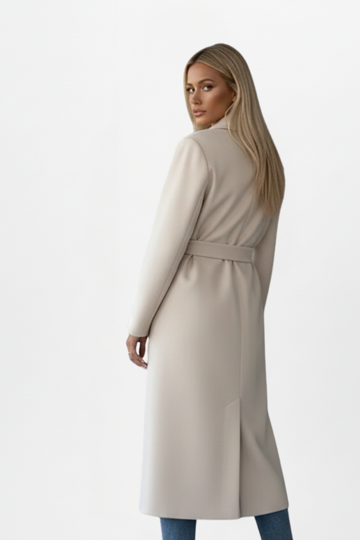 Verrine - Long Double-Breasted Belted Coat Everyday Layering — view 7 of 8