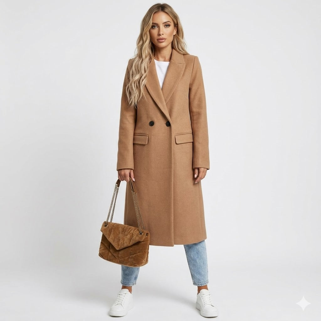 Marchetta - Double-Breasted Long Wool-Blend Coat