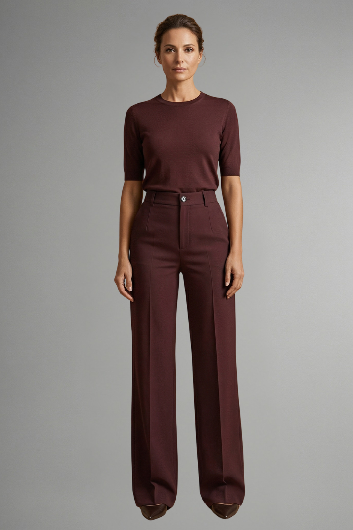 Adarene - High Waist Straight Leg Trousers Smart Everyday Wear — view 8 of 10