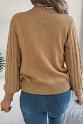 Amabel - Openwork Cable Knit Sweater Transitional Wear — view 4 of 6