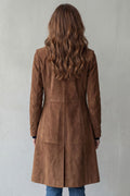 Amarelle - Longline Faux Suede Coat For Winter — view 3 of 6