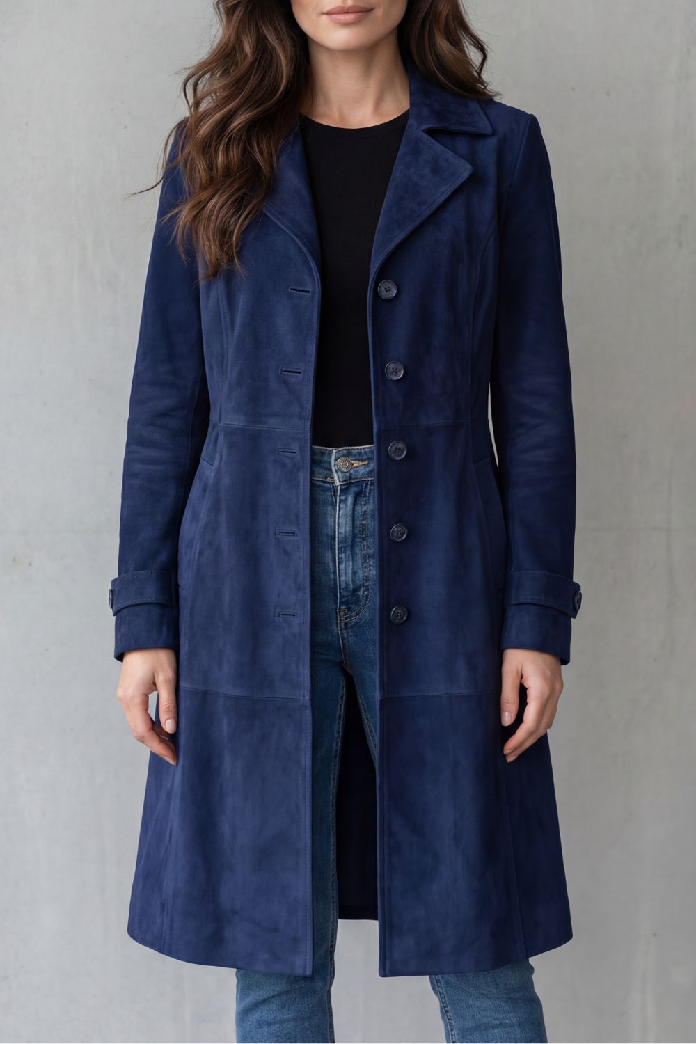 Amarelle - Longline Faux Suede Coat For Winter — view 6 of 6