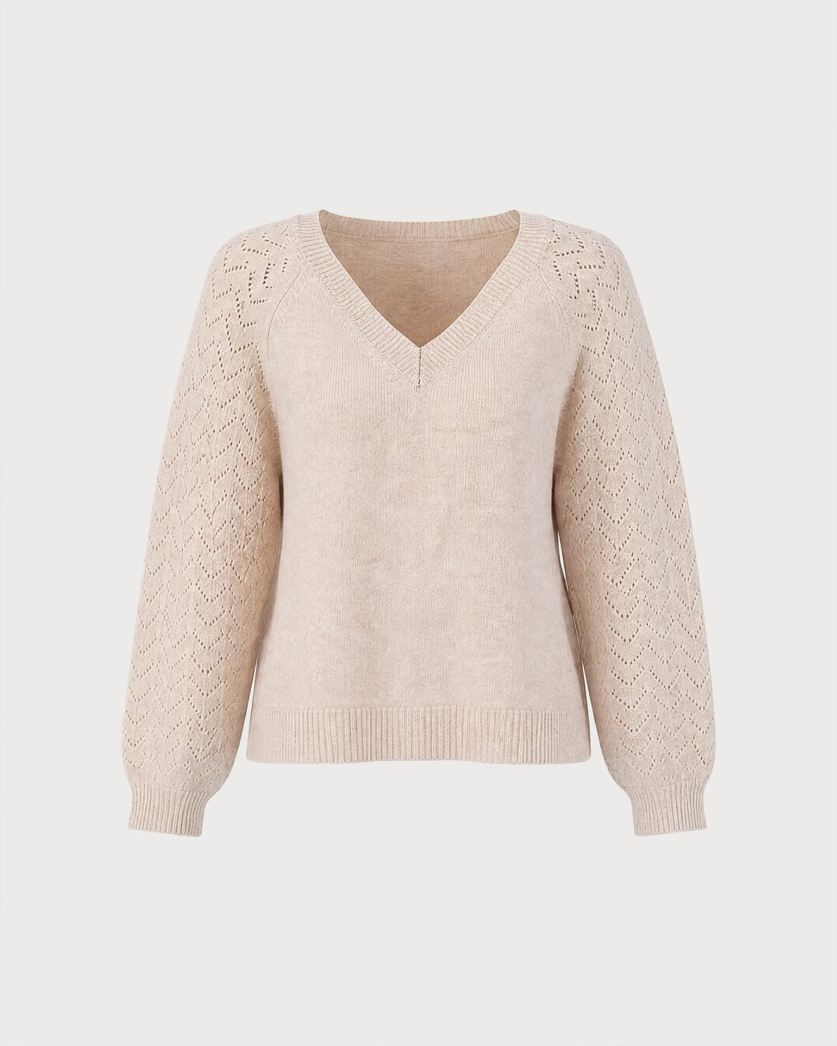 Apricine - Cut Out V Neck Knit Sweater Autumn Winter Wear — view 3 of 5