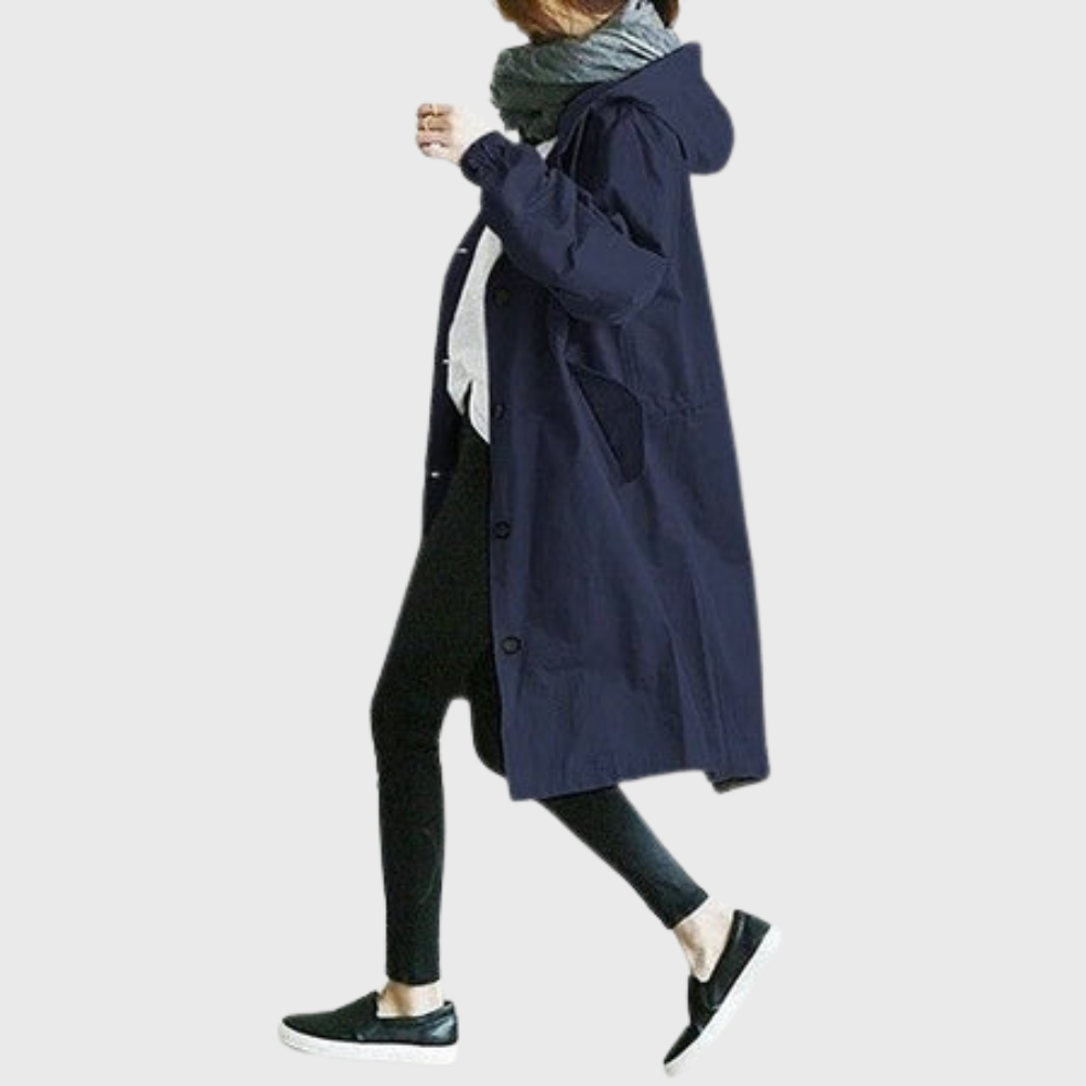 Ashvorne - Hooded Longline Trench Coat For Transitional Weather — view 5 of 9