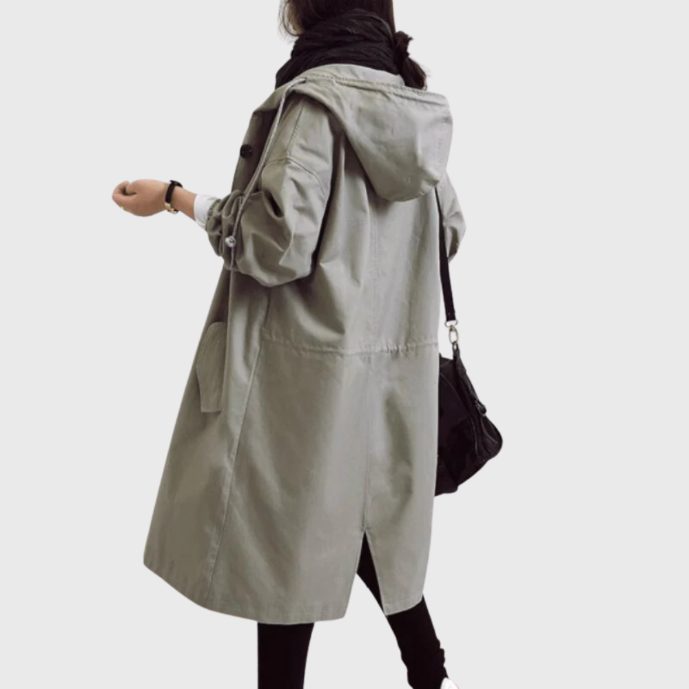 Ashvorne - Hooded Longline Trench Coat For Transitional Weather — view 7 of 9