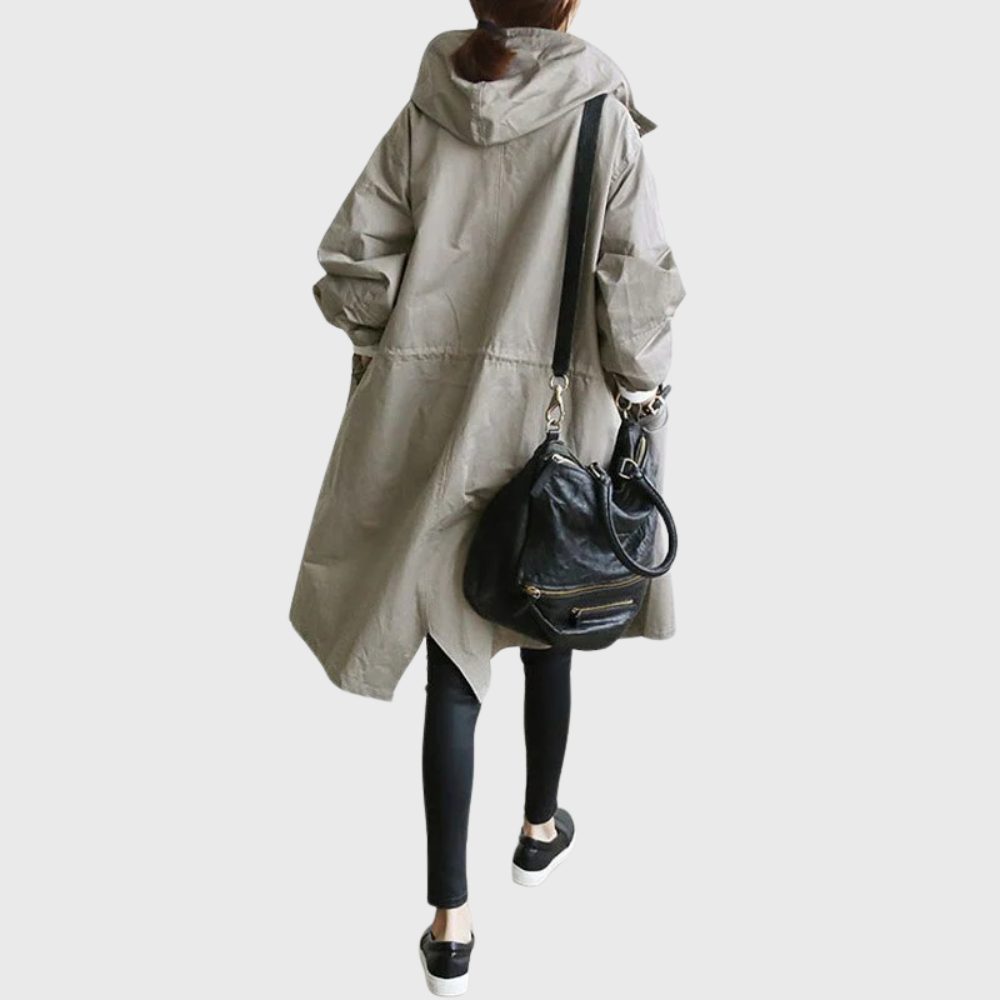 Ashvorne - Hooded Longline Trench Coat For Transitional Weather — view 8 of 9