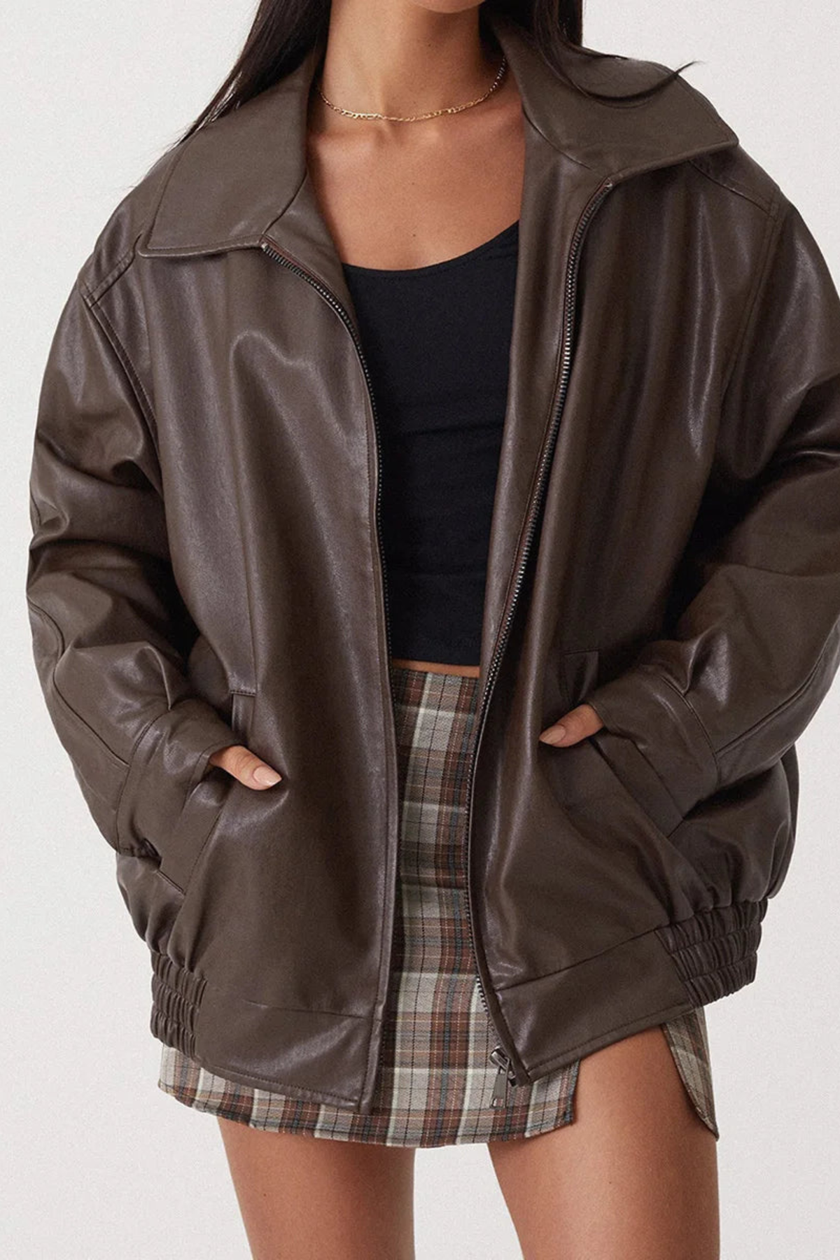 Auberlyn - Relaxed Zip Bomber Jacket Everyday Layering — view 6 of 8