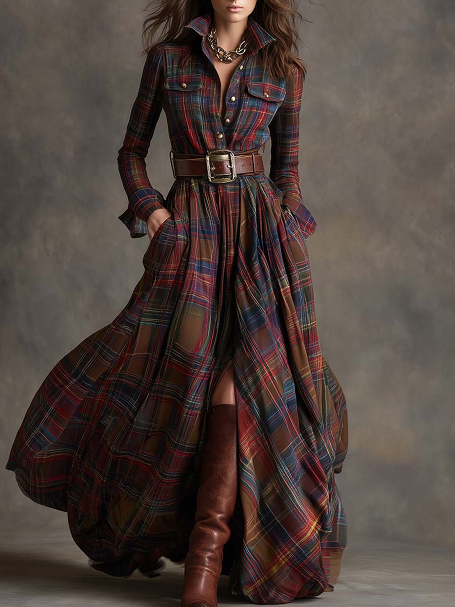 Marlowine - Belted Shirt Maxi Dress Winter Wear — view 4 of 10