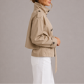Belmoire - Cropped Double-Breasted Trench Coat Spring Layering — view 3 of 3