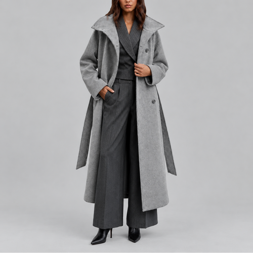 Belmora - Belted Longline Wrap Coat Winter Wear — view 2 of 6